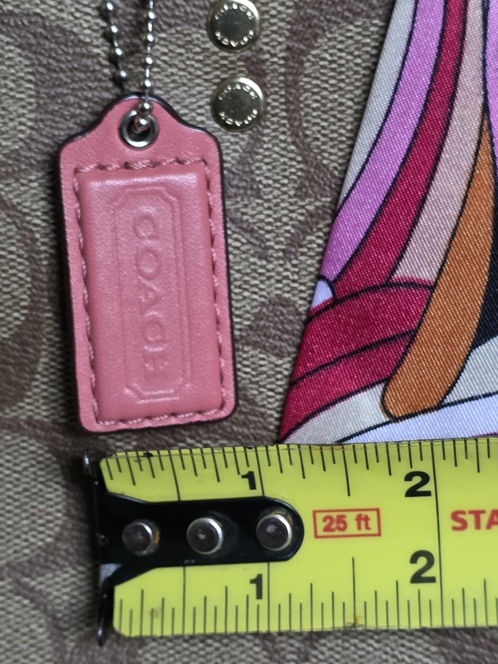 Coach Small Coral Pink Leather Hangtag - Picture 4 of 5